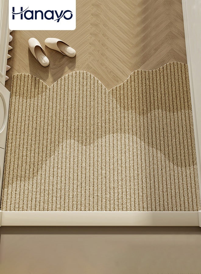 Hanayo Door Mats Indoor Resist Dirt Entrance Mat Mud Removal Mat Non-slip Low Profile Inside Floor Mat for Indoor Outdoor Front Door Entryway Patio 60*90CM(Beige) - Image 1